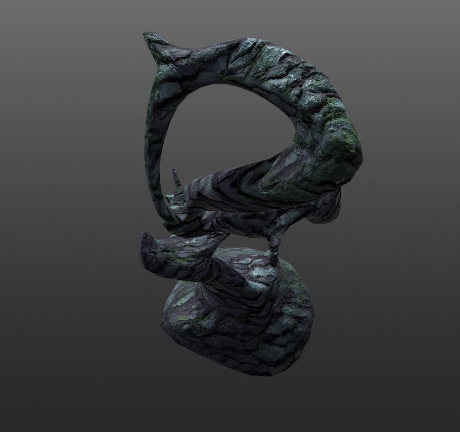 Real Dark tree - low poly version included Low-poly 3D model_6