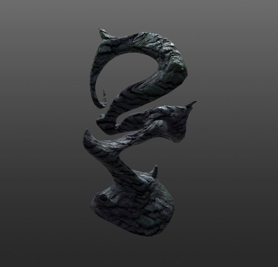 Real Dark tree - low poly version included Low-poly 3D model_3