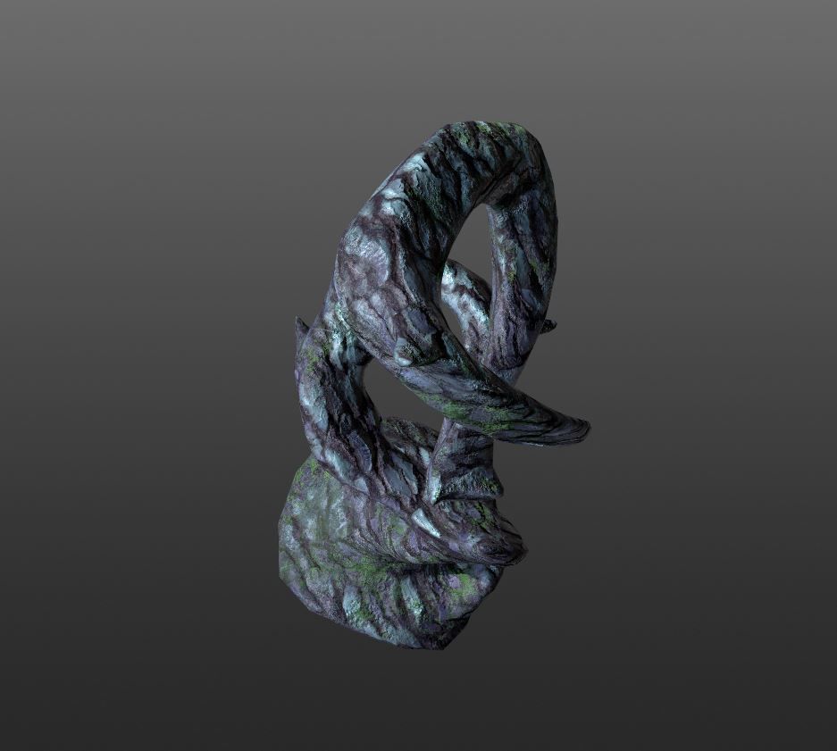Real Dark tree - low poly version included Low-poly 3D model_10