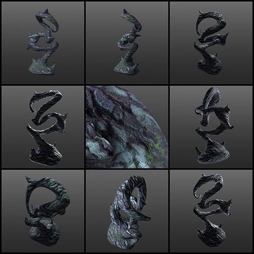 Real Dark tree - low poly version included Low-poly 3D model