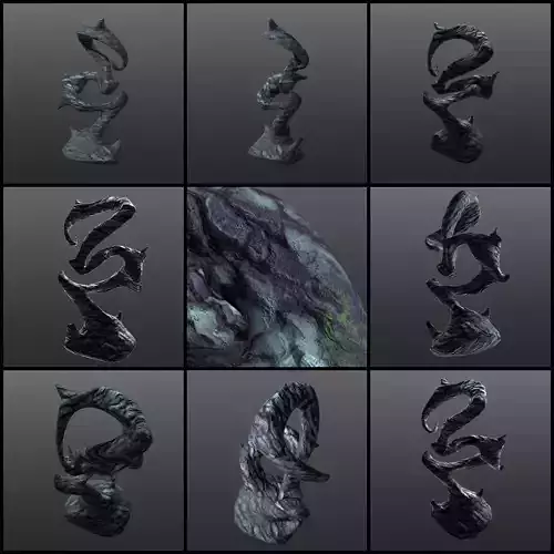 Real Dark tree - low poly version included Low-poly 3D model