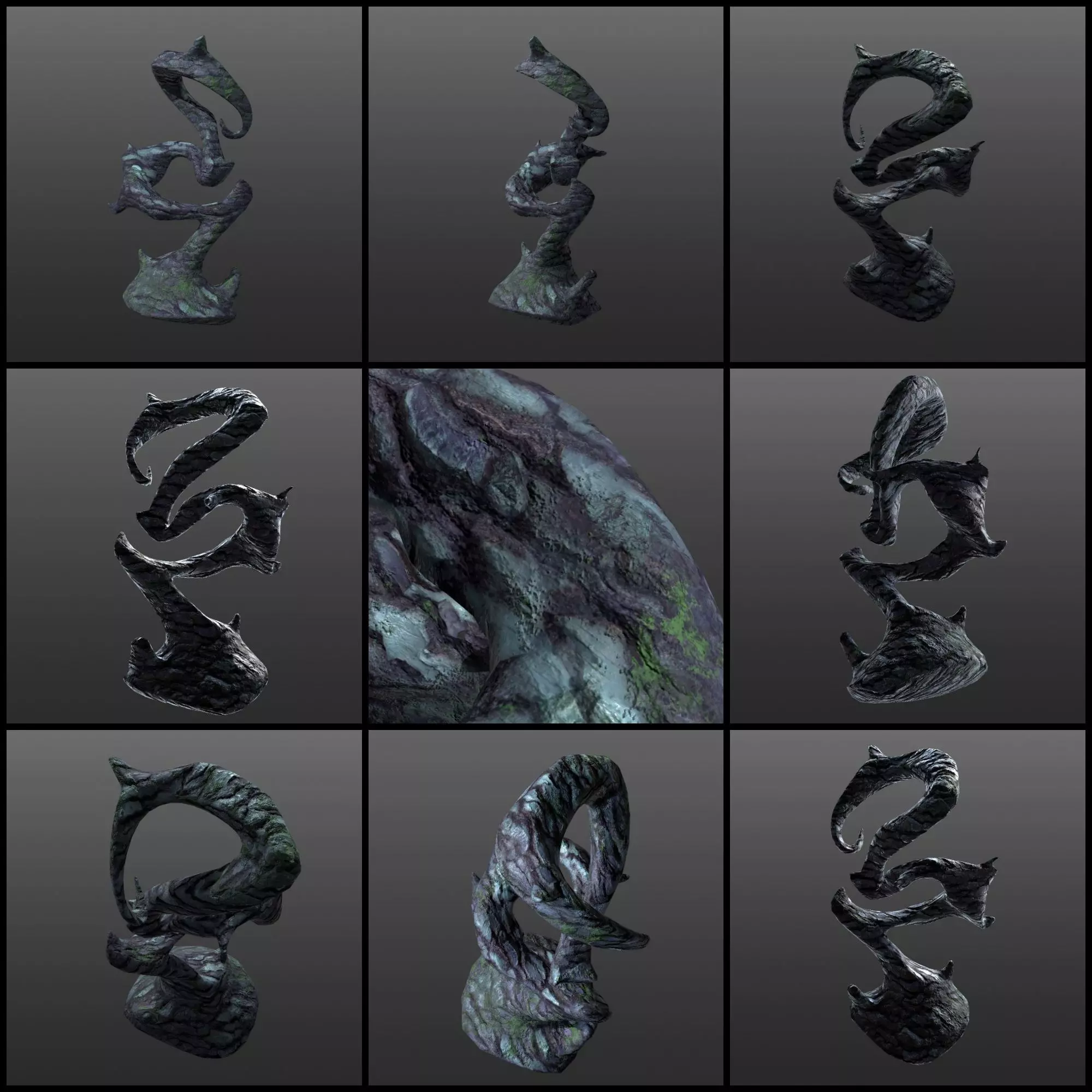 Real Dark tree - low poly version included Low-poly 3D model_0