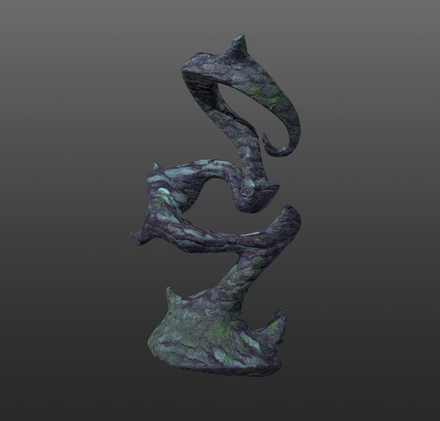 Real Dark tree - low poly version included Low-poly 3D model_4