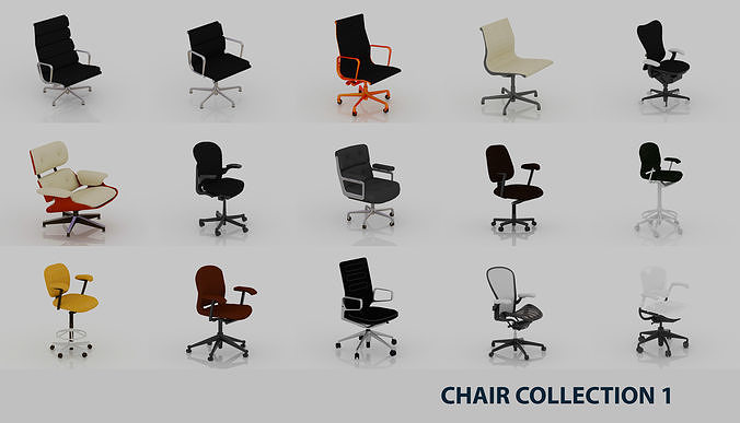 CHAIR COLLECTION 1 eames office 3D model