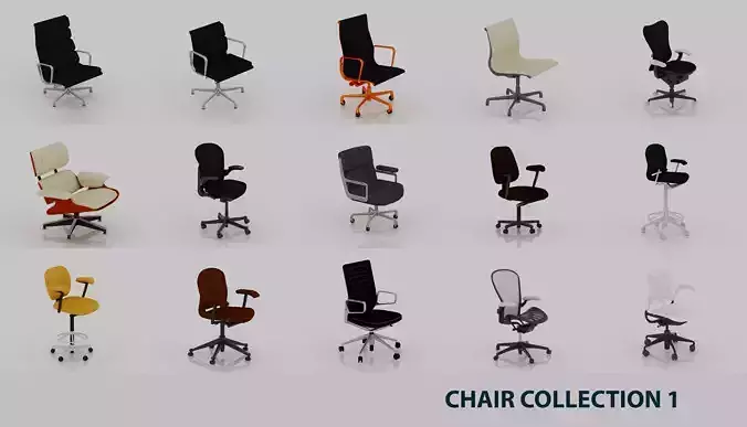 CHAIR COLLECTION 1 eames office 3D model