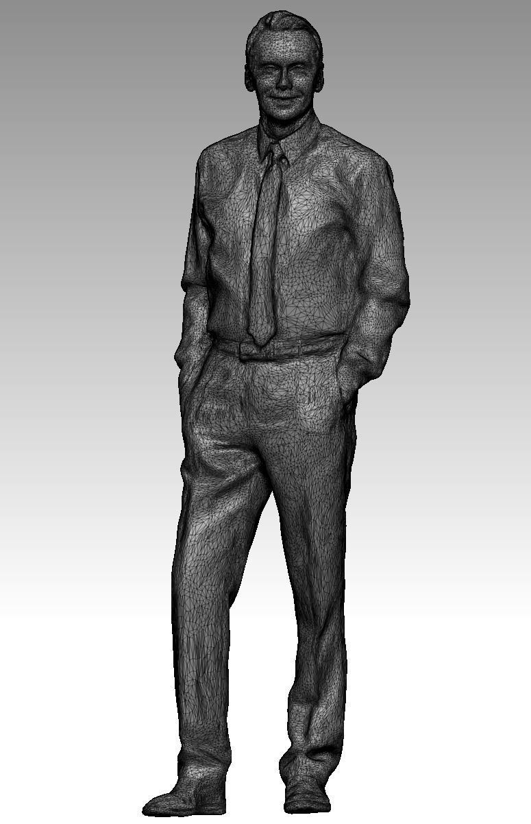 Adult respectable man in a suit 193 Low-poly 3D model_5