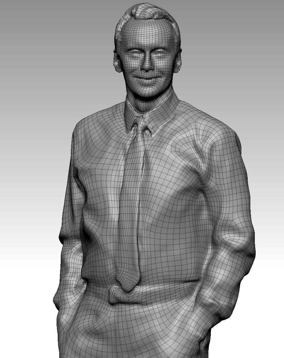 Adult respectable man in a suit 193 Low-poly 3D model_8