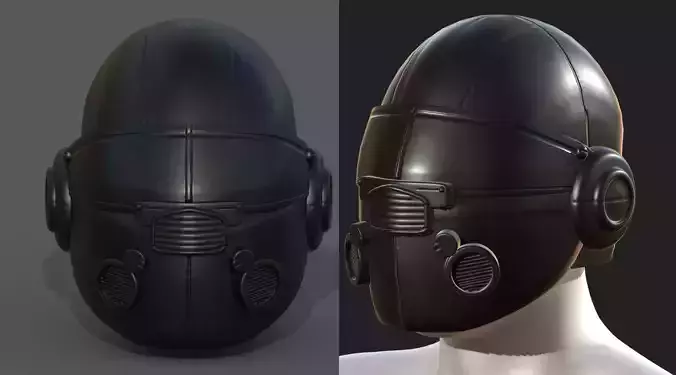 Helmet scifi military combat 3d model low poly 