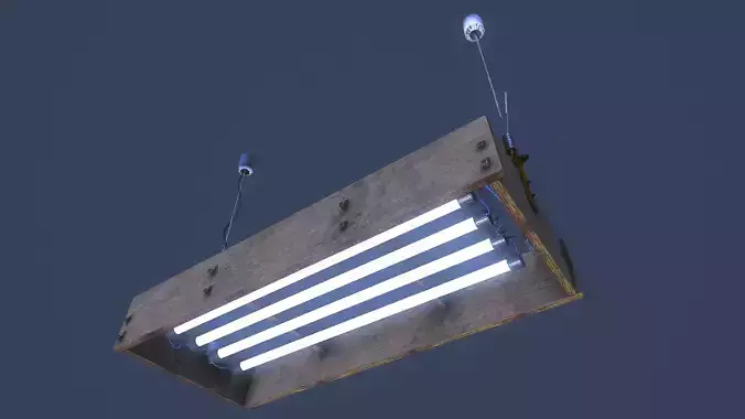 Flood light Low-poly 3D model Top light garages