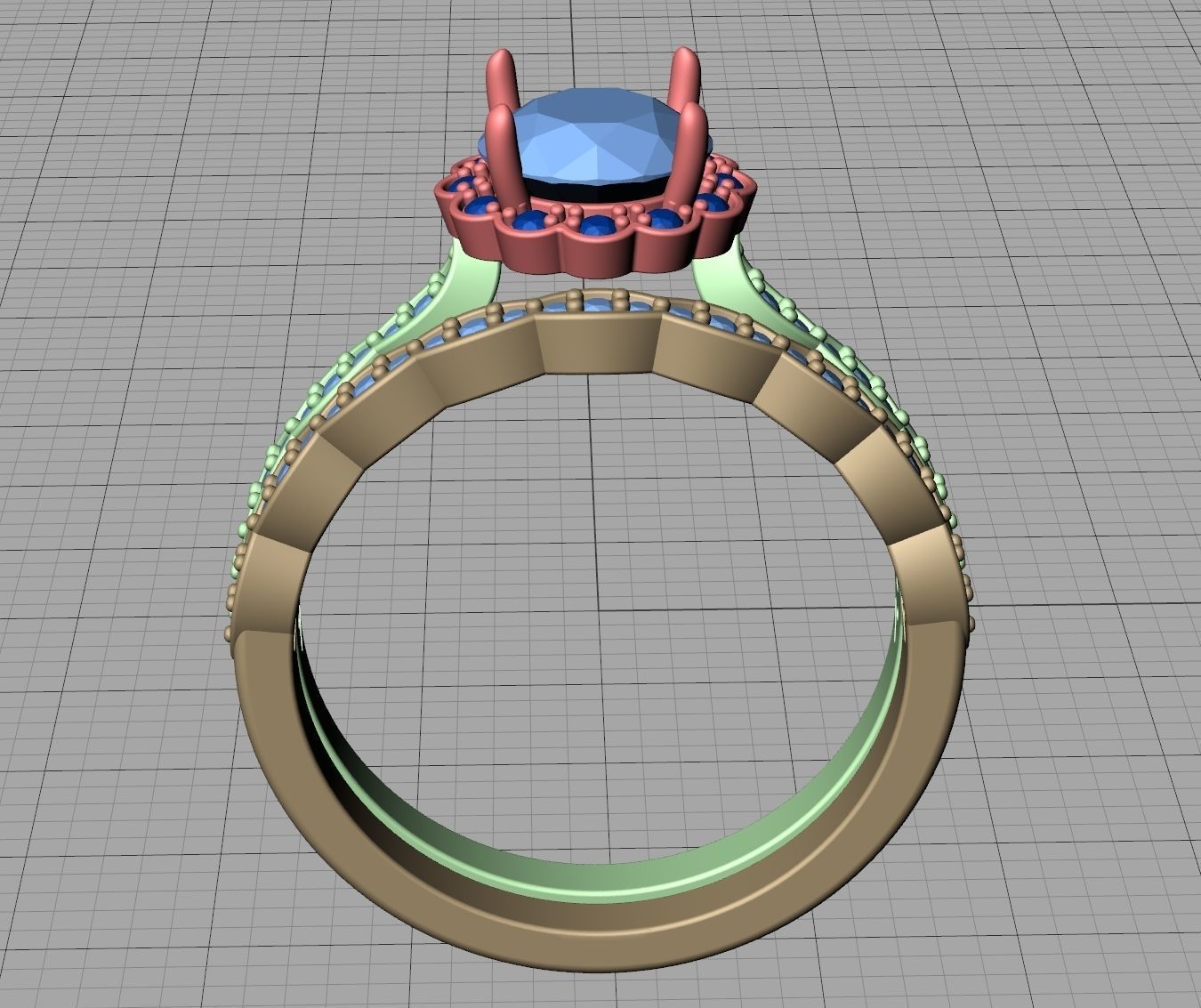 Vintage Wedding Set 1ct stone with DISCOUNT  3D Model Collection_6