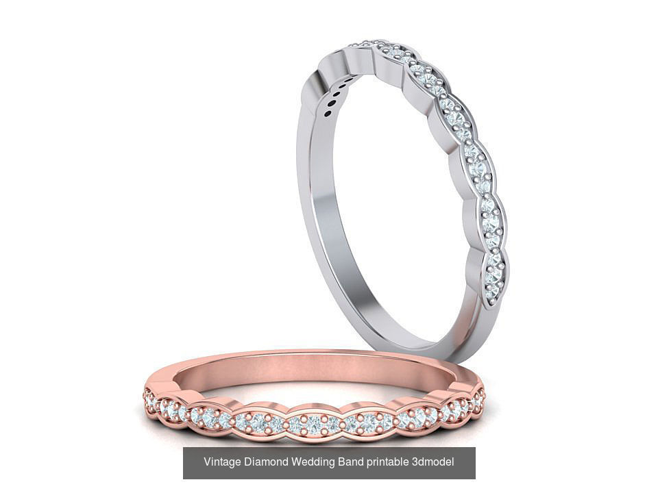 Vintage Wedding Set 1ct stone with DISCOUNT  3D Model Collection_3