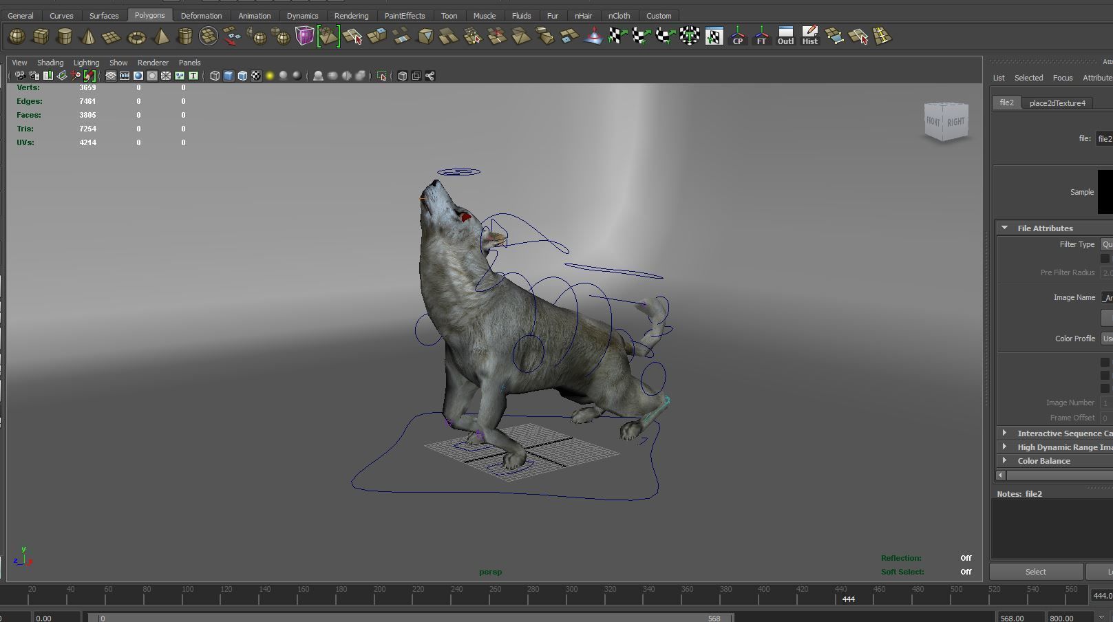 3d White Wolf rigged and animated  Low-poly 3D model_23