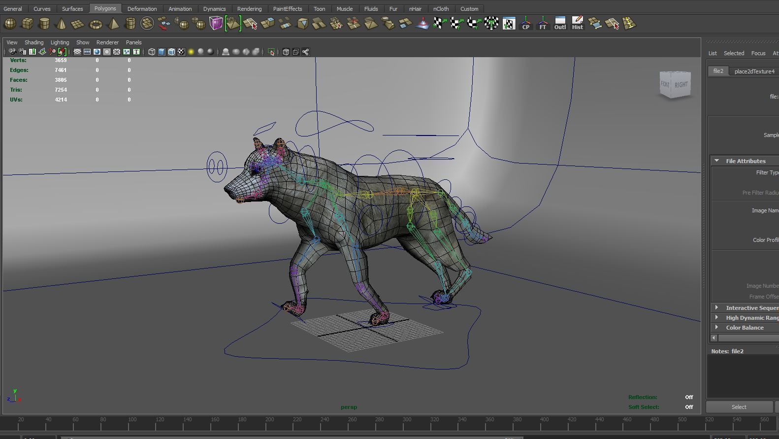 3d White Wolf rigged and animated  Low-poly 3D model_24