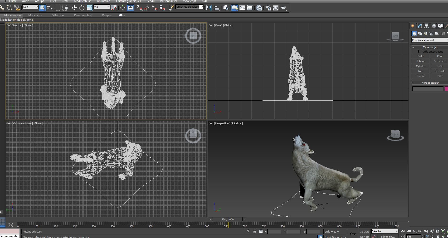 3d White Wolf rigged and animated  Low-poly 3D model_20