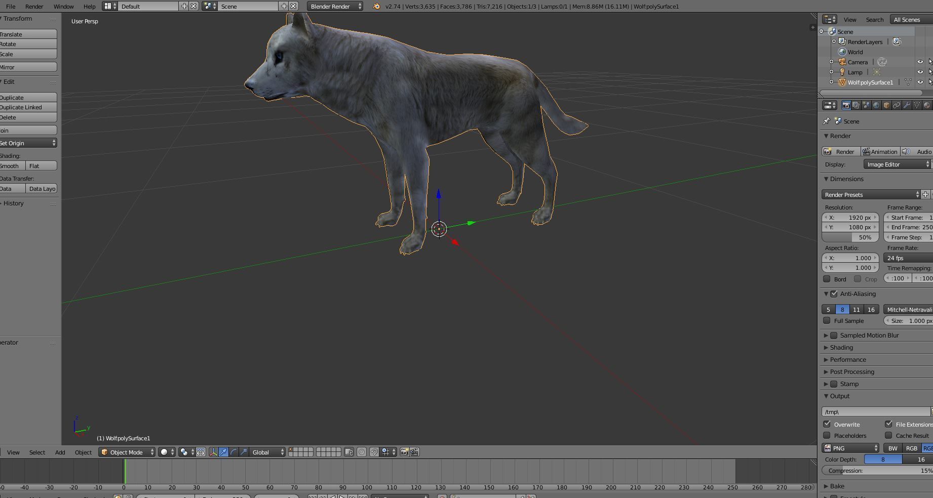 3d White Wolf rigged and animated  Low-poly 3D model_21