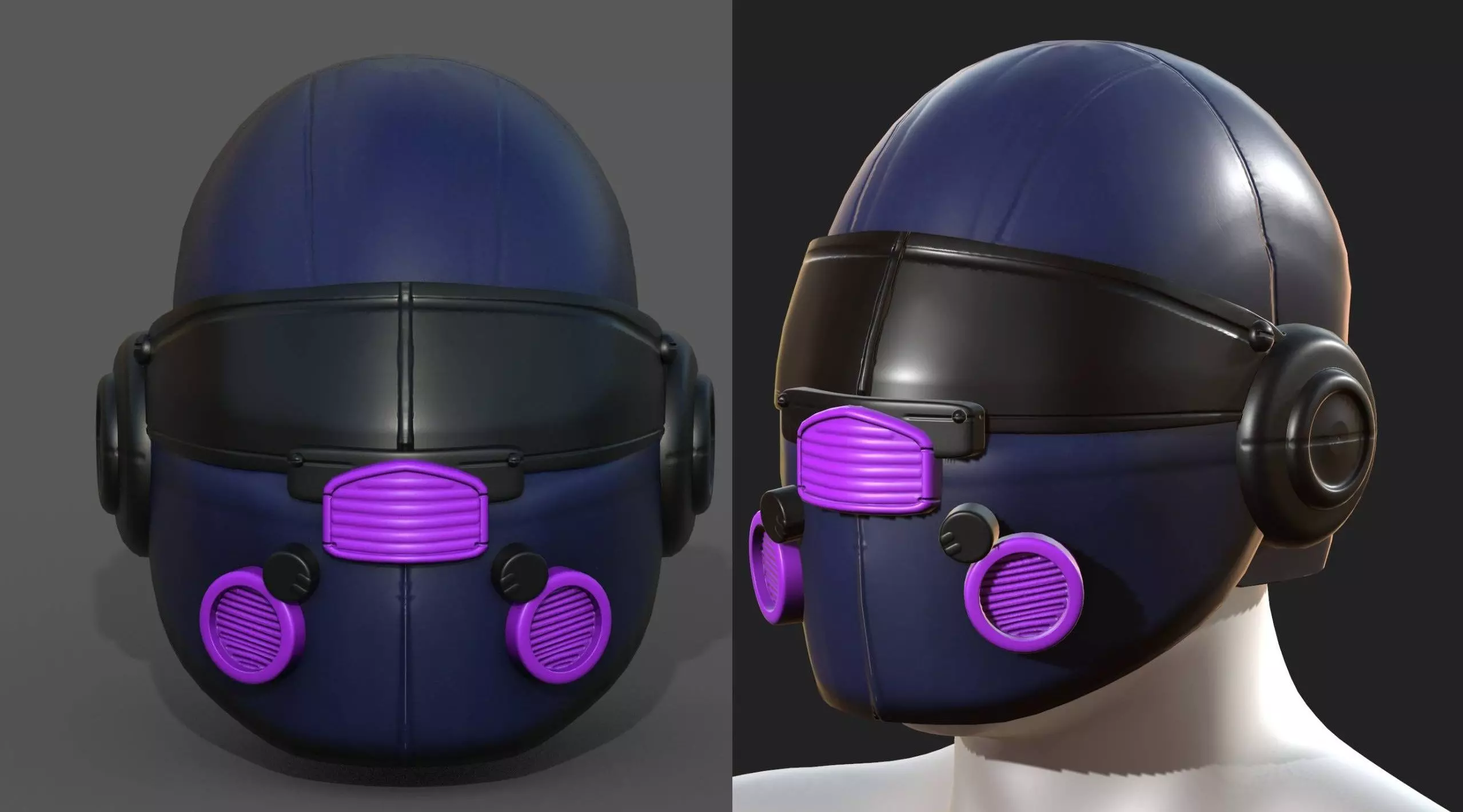 Helmet scifi fantasy futuristic military combat Low-poly 3D model_0