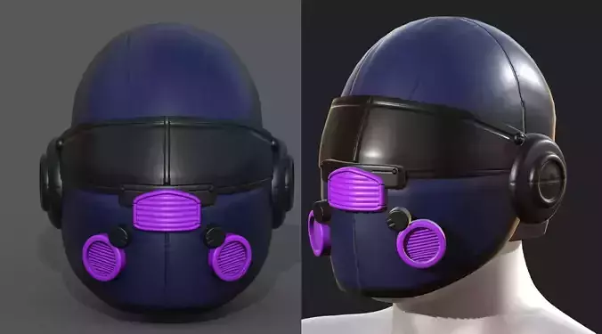 Helmet scifi fantasy futuristic military combat Low-poly 3D model Helmet scifi fantasy futuristic military combat Low-poly 3D model