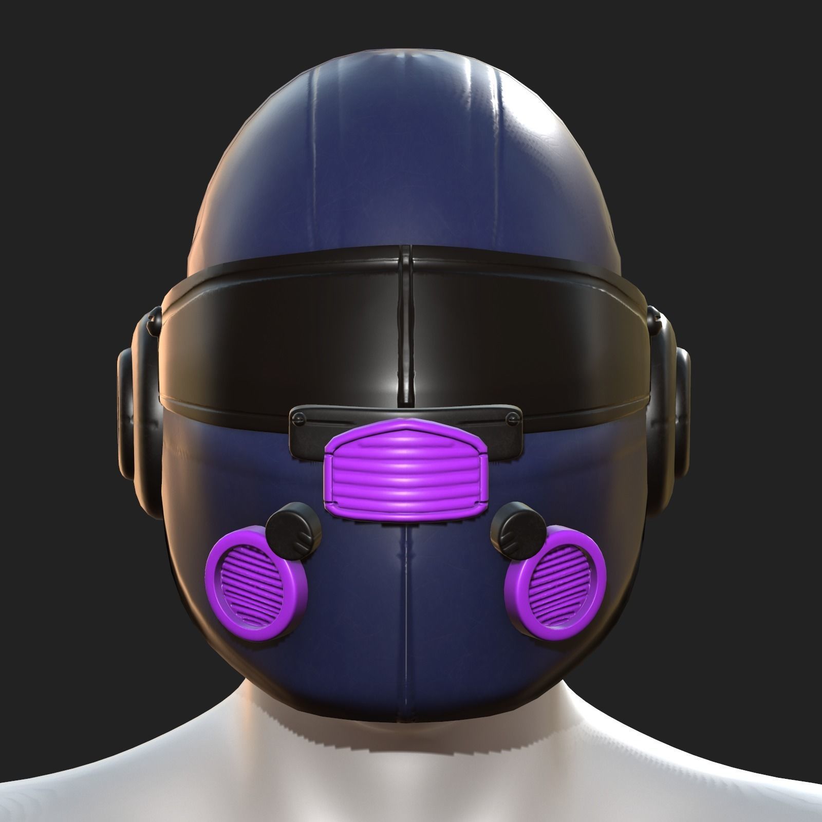 Helmet scifi fantasy futuristic military combat Low-poly 3D model_6