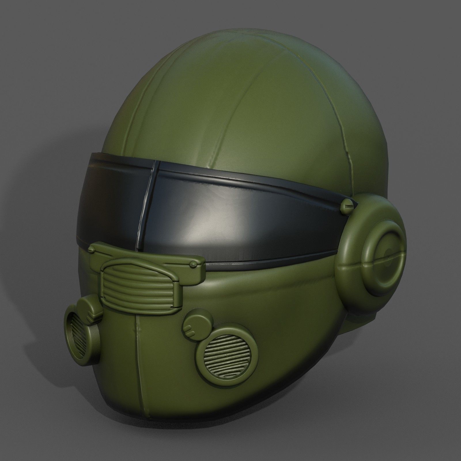 Helmet scifi military combat 3d model low Low-poly 3D model_9
