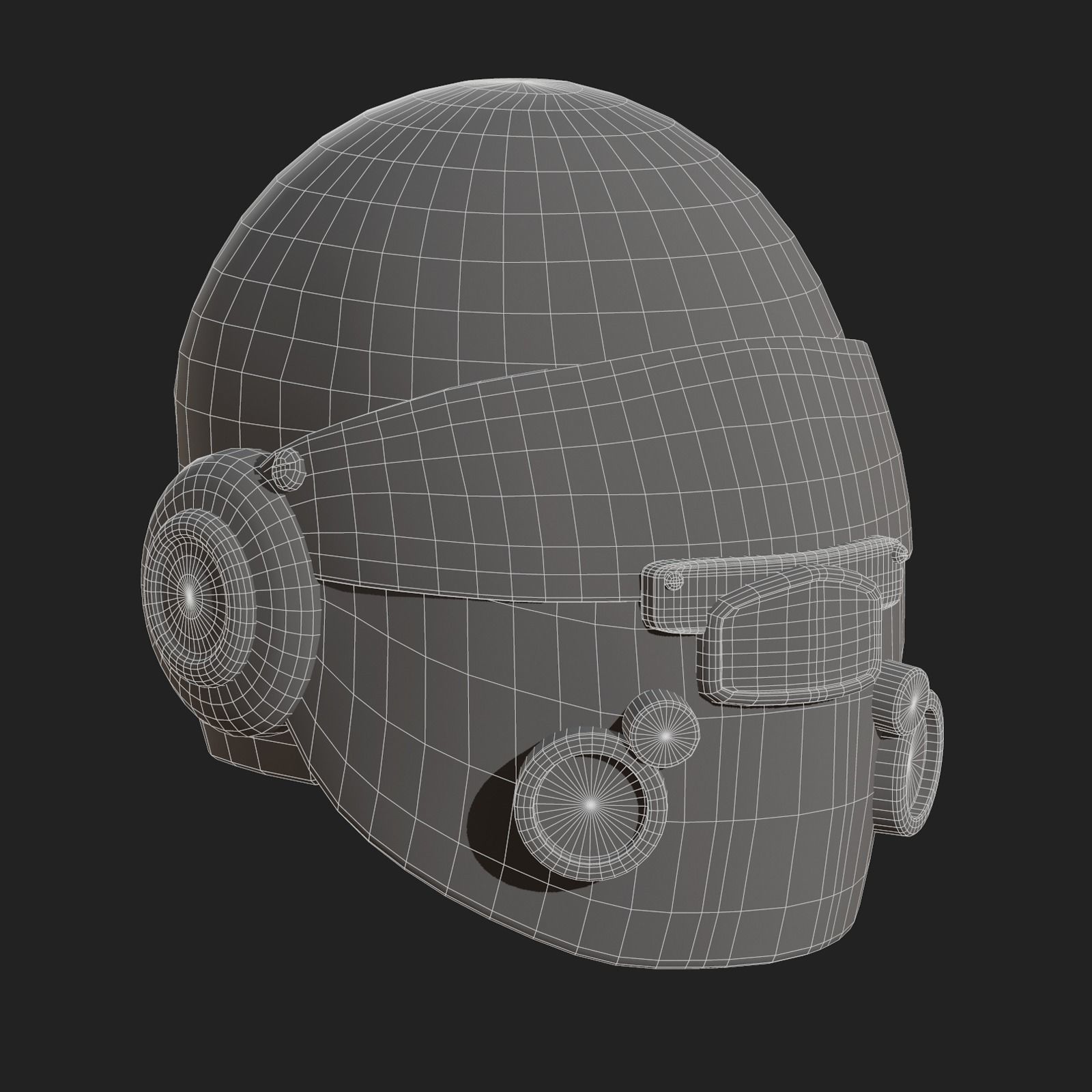 Helmet scifi military combat 3d model low Low-poly 3D model_12