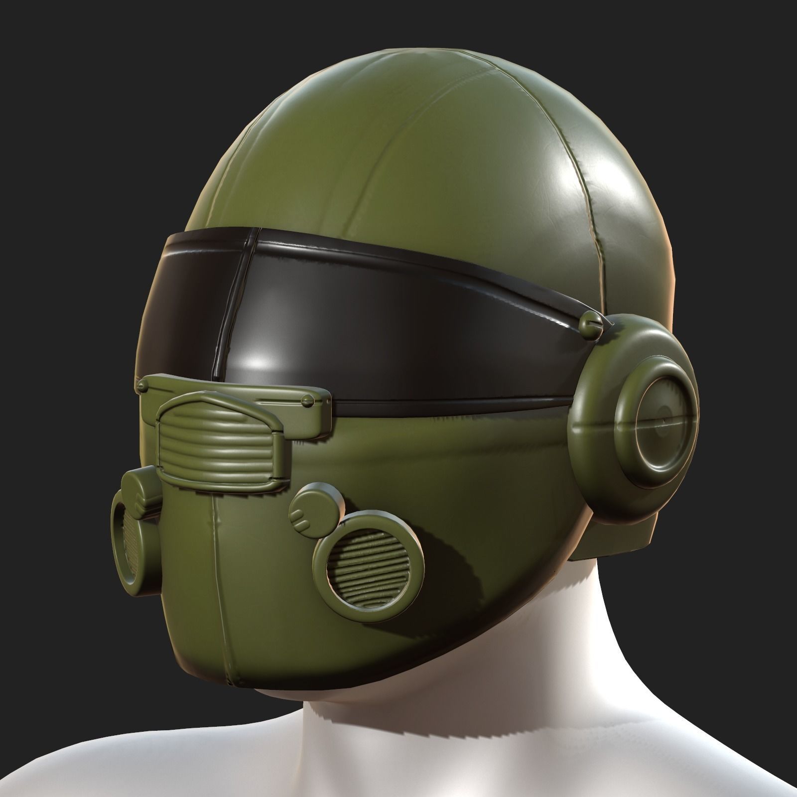 Helmet scifi military combat 3d model low Low-poly 3D model_7