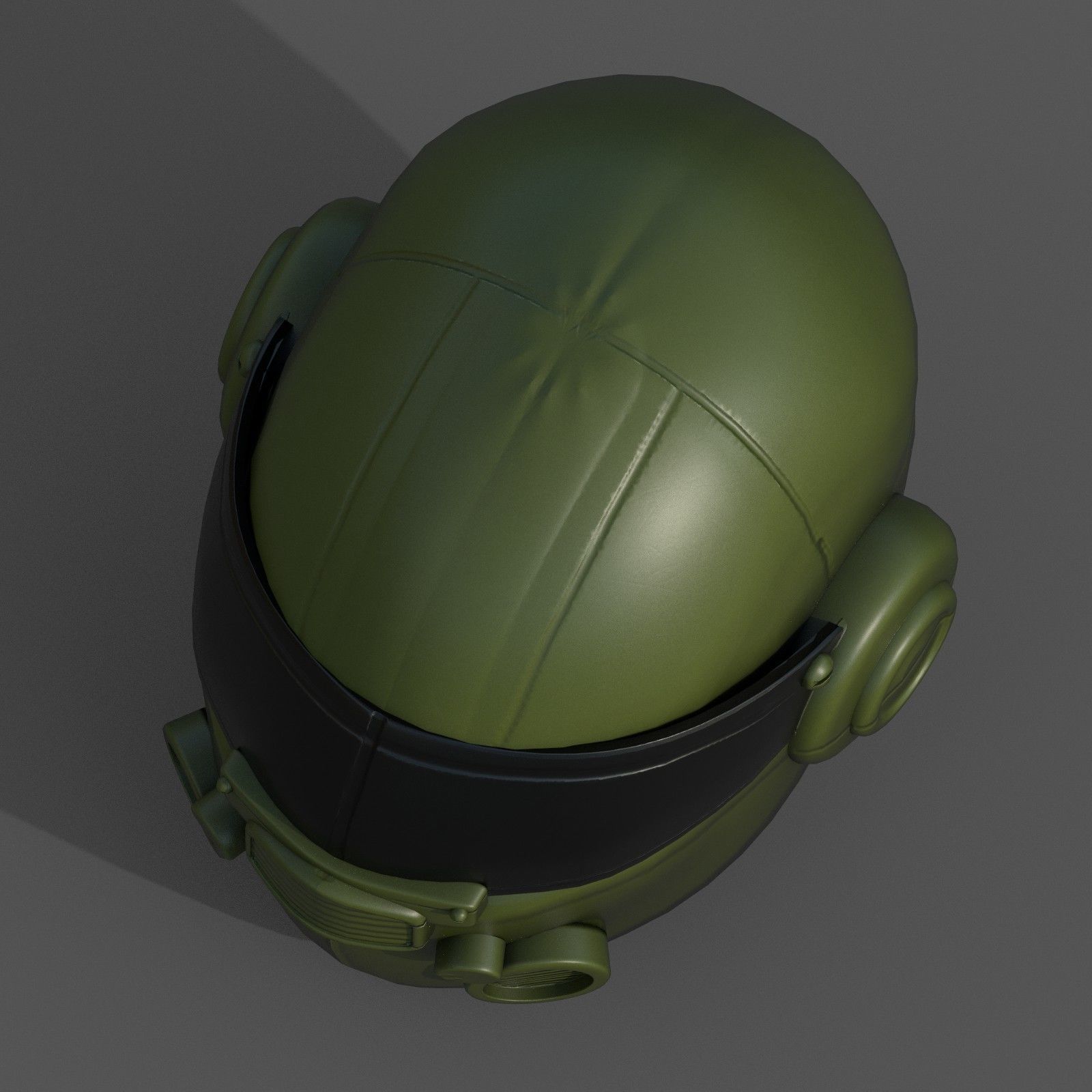 Helmet scifi military combat 3d model low Low-poly 3D model_6