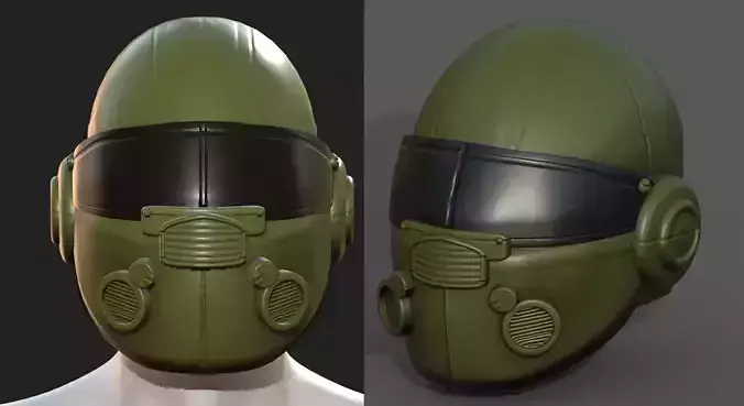 Helmet scifi military combat 3d model low 
