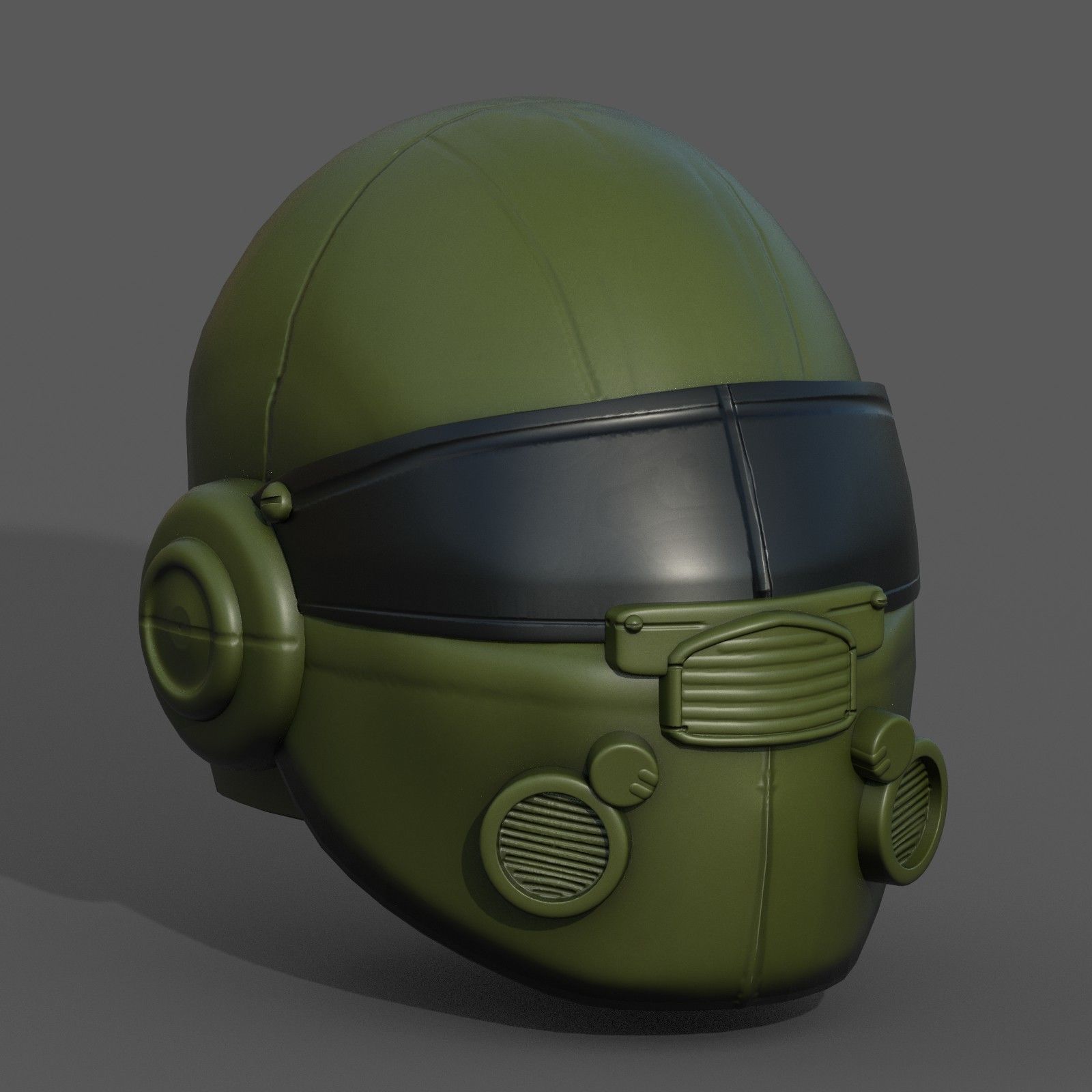 Helmet scifi military combat 3d model low Low-poly 3D model_5
