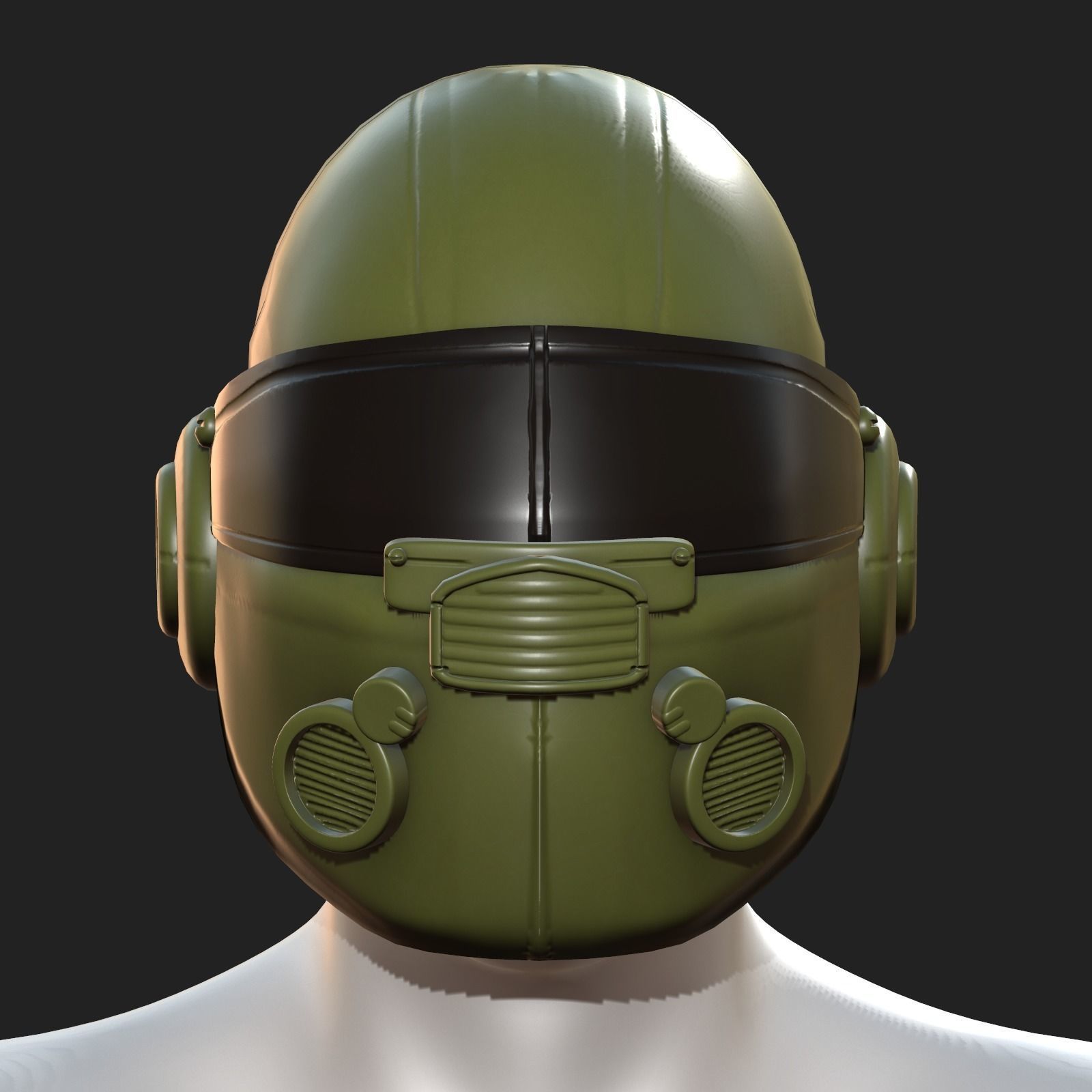 Helmet scifi military combat 3d model low Low-poly 3D model_1