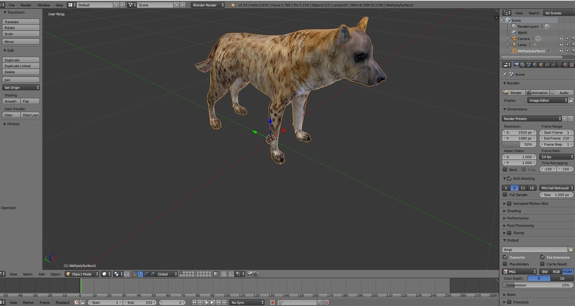 3D hyena rigged animated game ready Low-poly 3D model_16