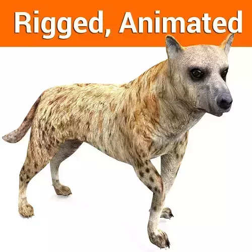 3D hyena rigged animated  game ready Low-poly 3D model