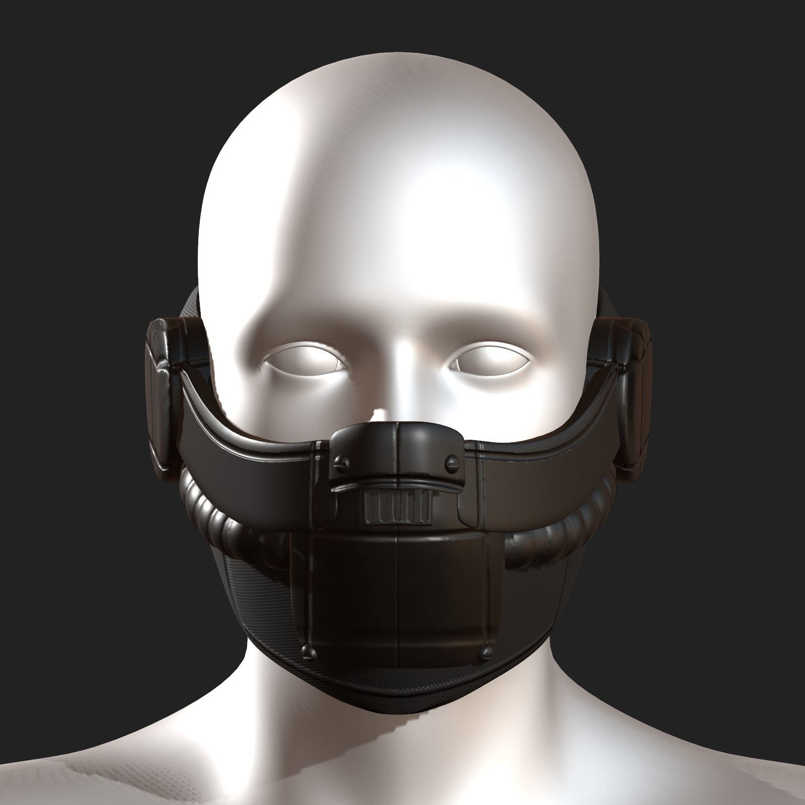 Helmet scifi military futuristic technology cyborg Low-poly 3D model_9