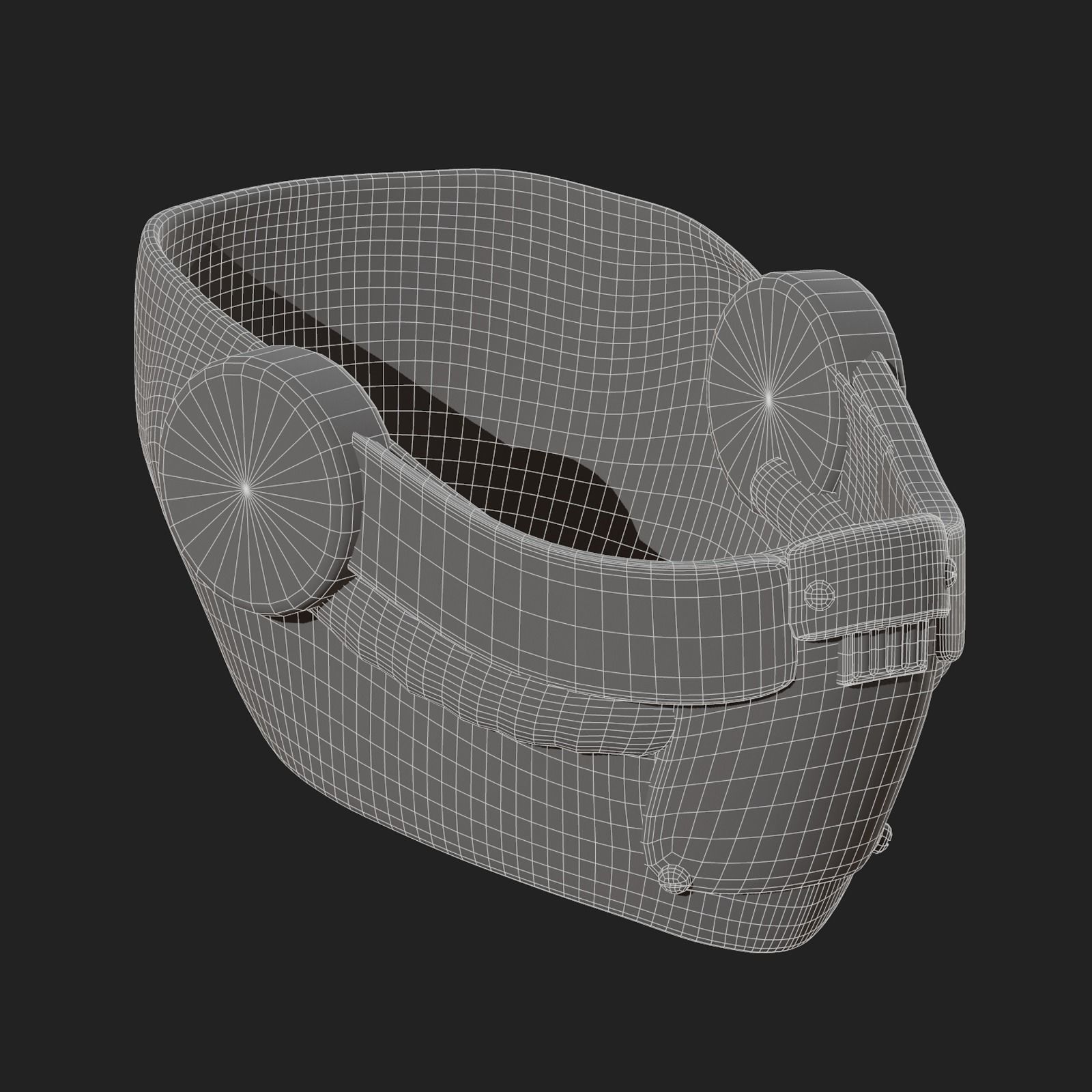 Helmet scifi military futuristic technology cyborg Low-poly 3D model_12