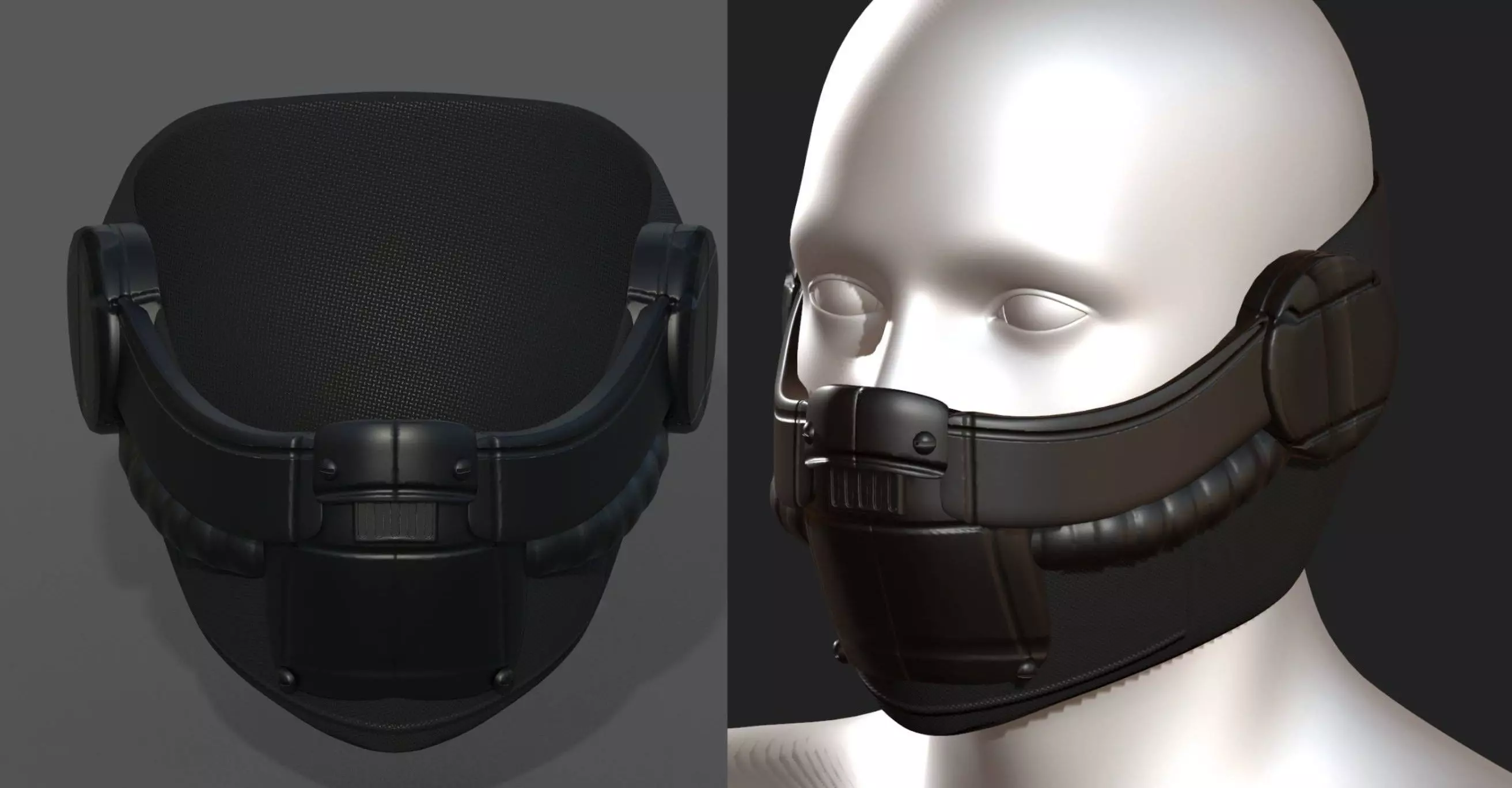 Helmet scifi military futuristic technology cyborg Low-poly 3D model_0