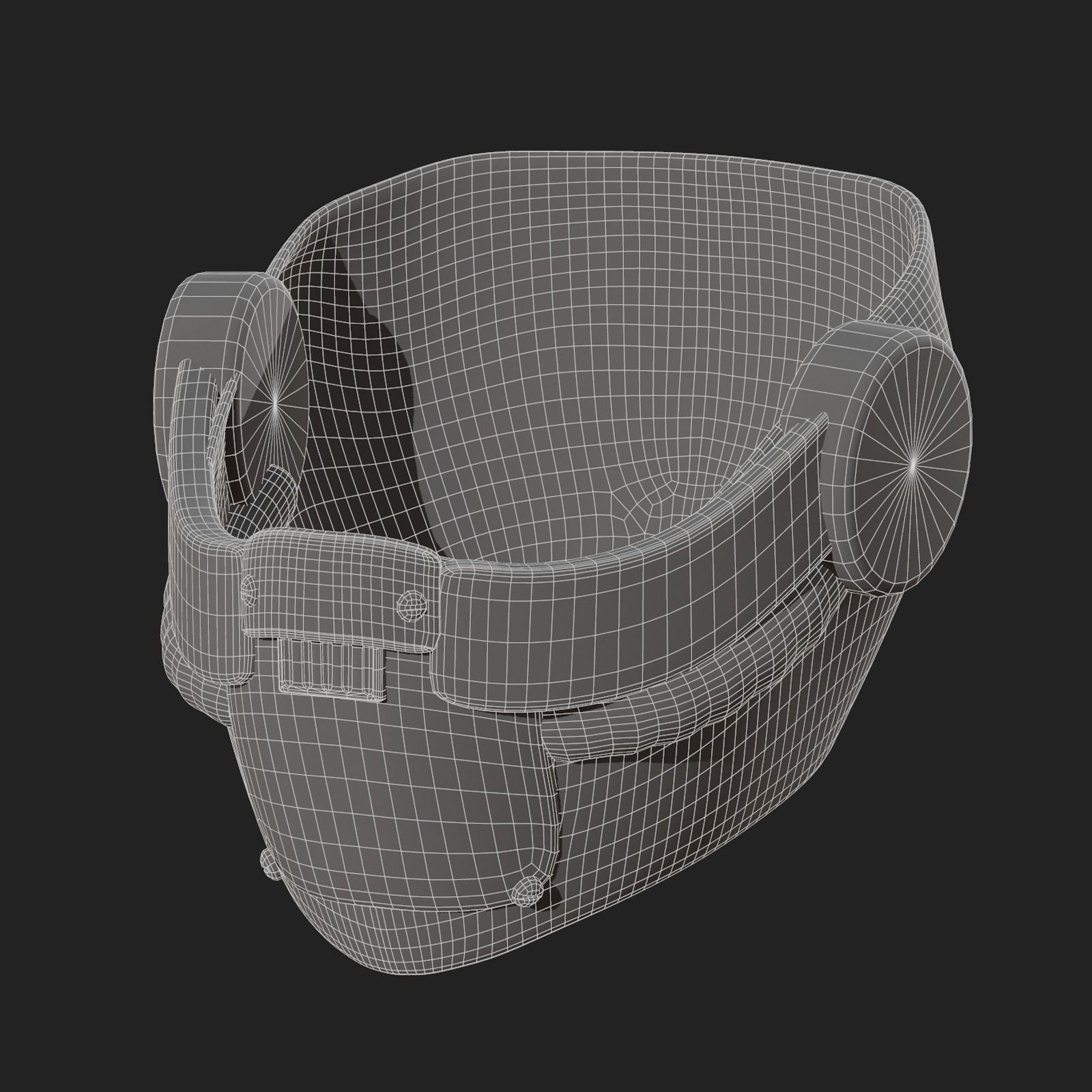 Helmet scifi military futuristic technology cyborg Low-poly 3D model_11