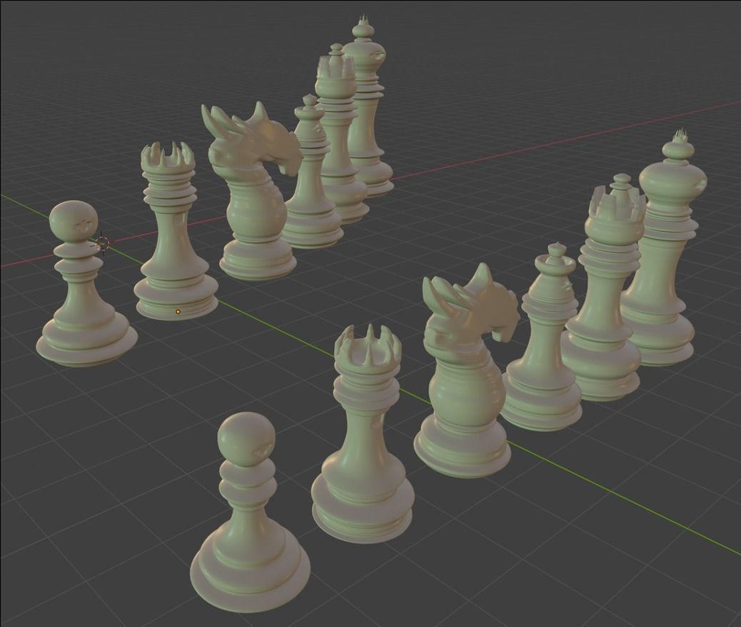 Chess Pieces 3D model_5