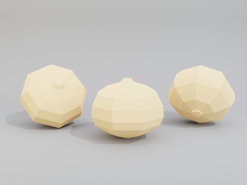 Low poly onion Low-poly 3D model_20