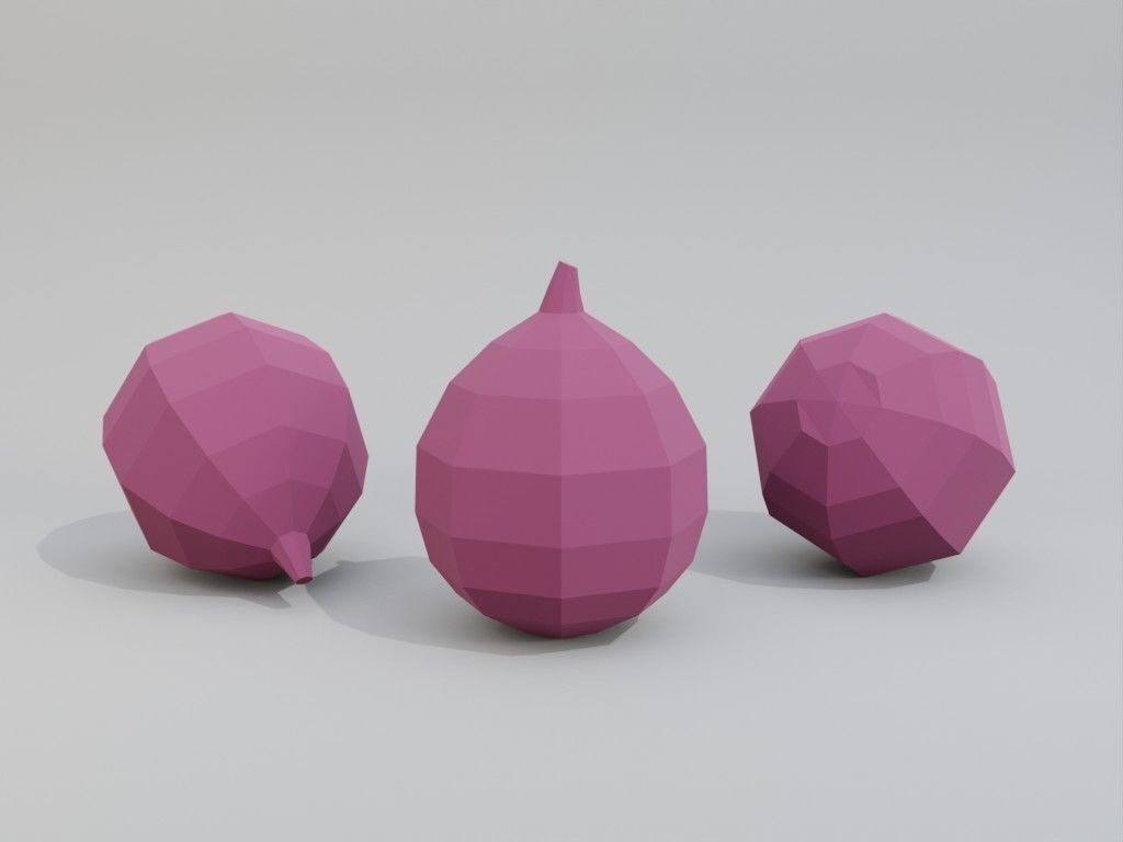 Low poly onion Low-poly 3D model_18