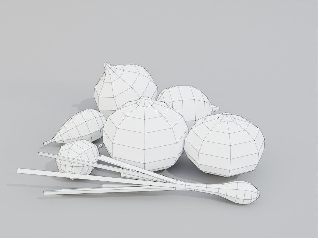 Low poly onion Low-poly 3D model_3
