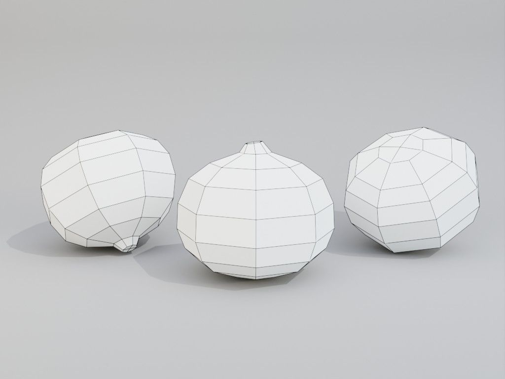 Low poly onion Low-poly 3D model_17