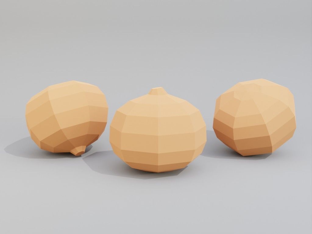 Low poly onion Low-poly 3D model_16