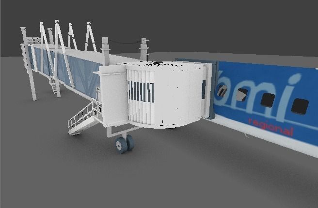 Airport Jetway Free low-poly 3D model_4