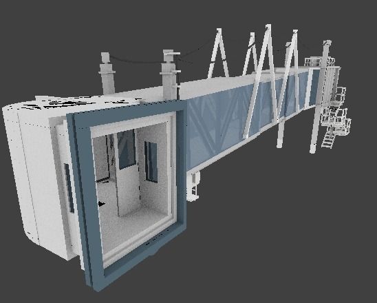 Airport Jetway Free low-poly 3D model_1