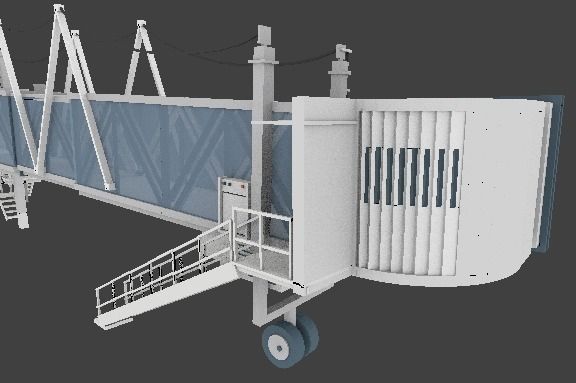Airport Jetway Free low-poly 3D model_2