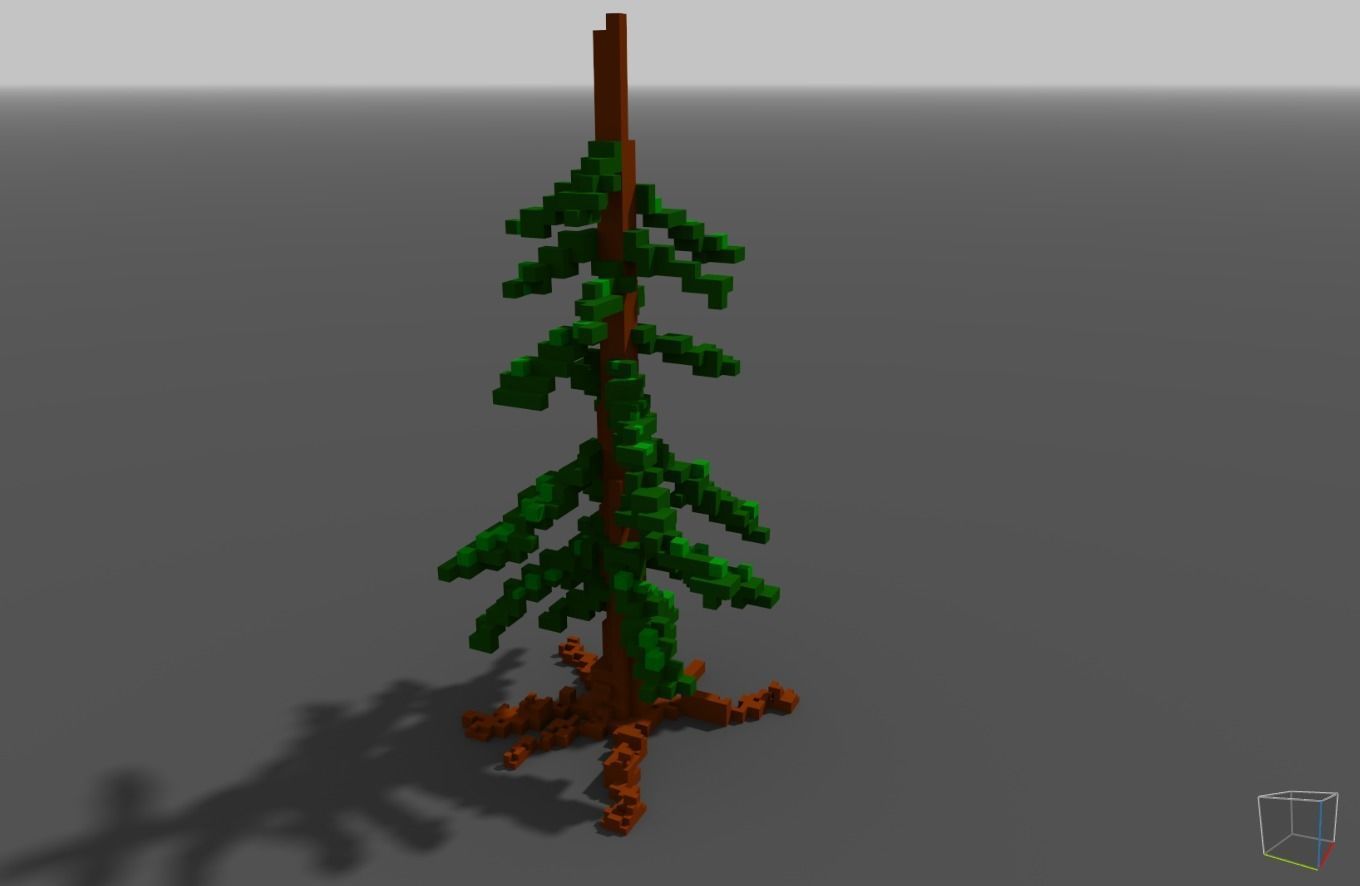Voxel tree  Free low-poly 3D model_2