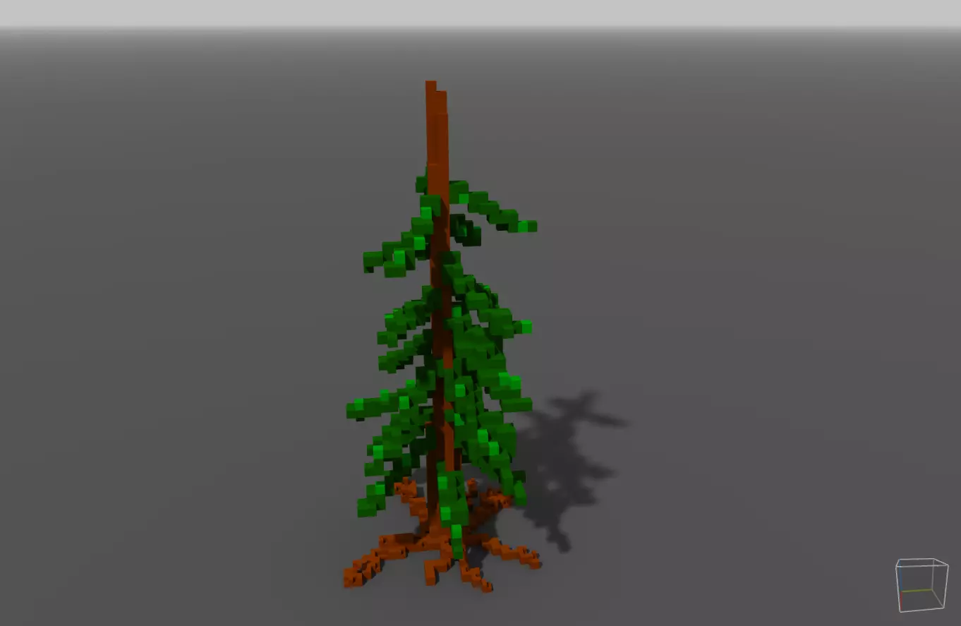 Voxel tree  Free low-poly 3D model_0