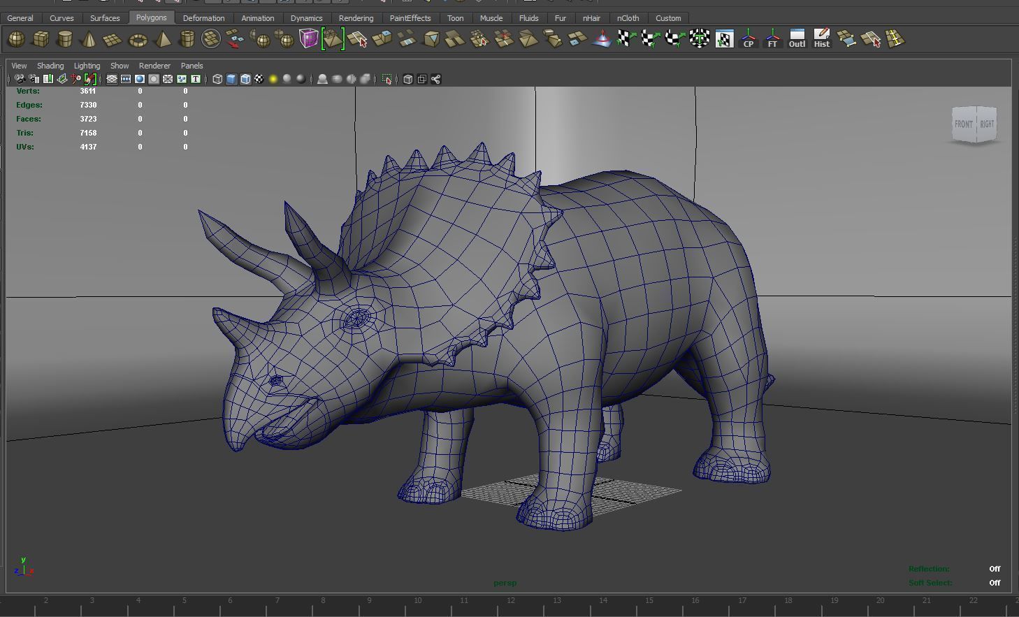 3D Realistic Triceratops Rigged and Animated  Low-poly 3D model_25