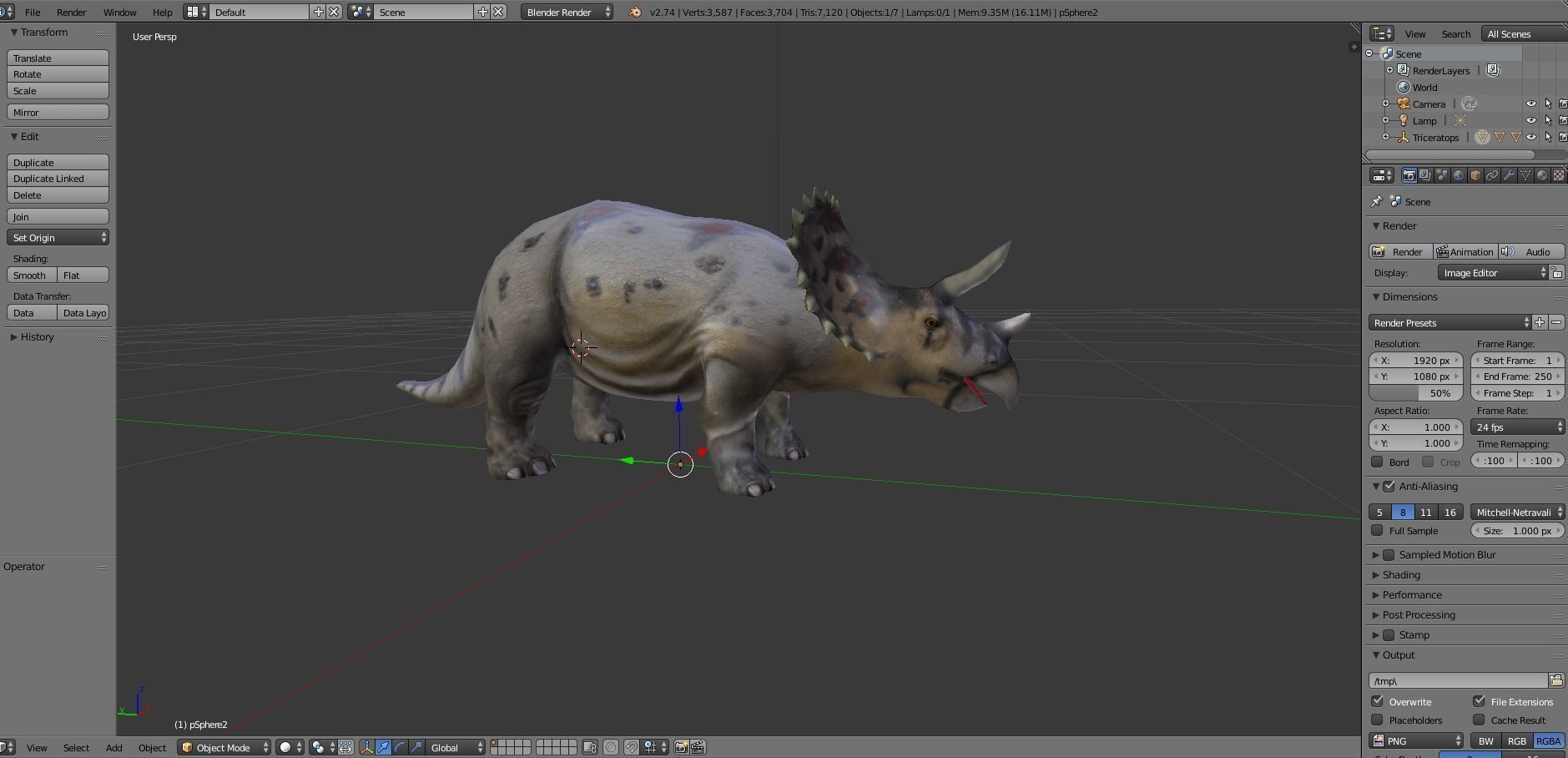 3D Realistic Triceratops Rigged and Animated  Low-poly 3D model_19