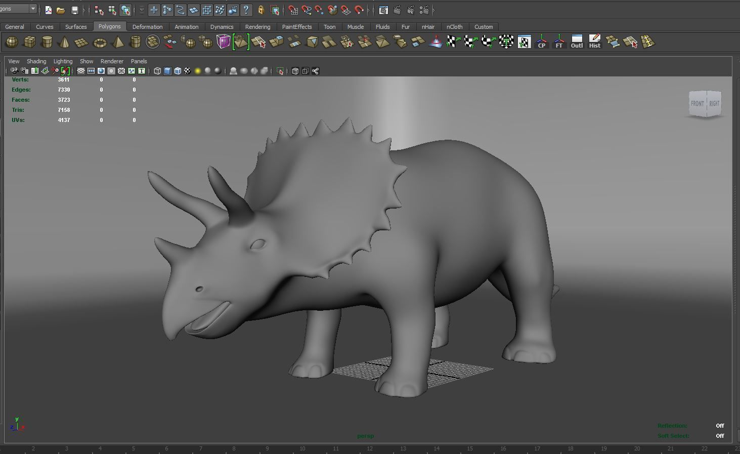 3D Realistic Triceratops Rigged and Animated  Low-poly 3D model_26