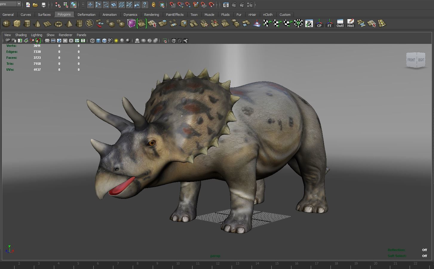 3D Realistic Triceratops Rigged and Animated  Low-poly 3D model_20